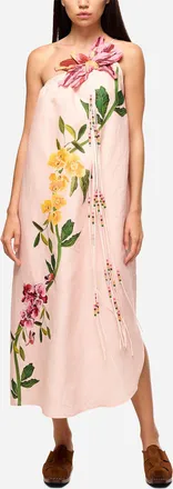 Farm Rio Womens 3D flower single-strap maxi dress