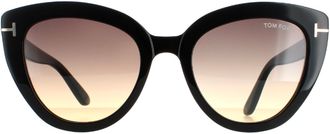 Tom Ford zonnebril Izzi FT0845 01B Shiny Black Smoke Gradi&euml;nt