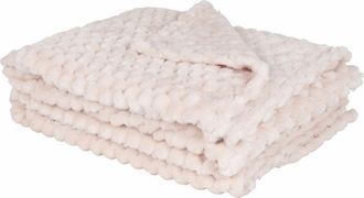 Maisons du monde Manta de de poli&eacute;ster reciclado pelo sint&eacute;tico en crudo, 150x200 cm