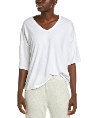 Barefoot Dreams Malibu Collection Slub Jersey V-Neck Boxy T-Shirt