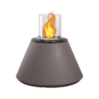 Dmora Chimenea De Bioetanol Dsentiment, Chimenea Ecol&oacute;gica, Hogar Sin Humo, Calefactor De Etanol, Made In Italy, 60x60 H56 Cm, Marr&oacute;n - Dmora