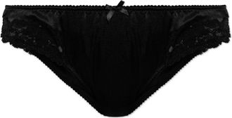 Dolce & Gabbana Braguita de Seda con Inserciones de Encaje - Underwear - Mujer - Negro - 2XL