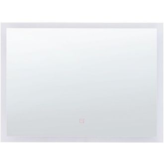 Beliani Beliani - Espejo De Ba&ntilde;o Iluminaci&oacute;n Led Plateado 60 X 80 Cm Rectangular Glamuroso Adour