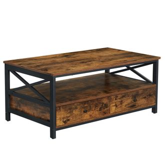Private Label Tavolino Basso Valora Lct21bxv1 Stile Loft Rustico Marrone