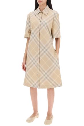 Burberry Womens Embroidered Cotton Shirt Dress - Tan - Size EU 34 (Womens)