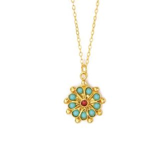 Ottoman Hands Beaded Pendant Necklace in Brass at Nordstrom