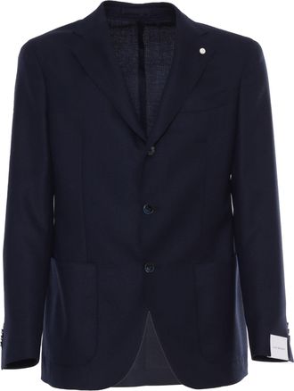 Luigi Bianchi Mantova Blue Single-breasted Blazer