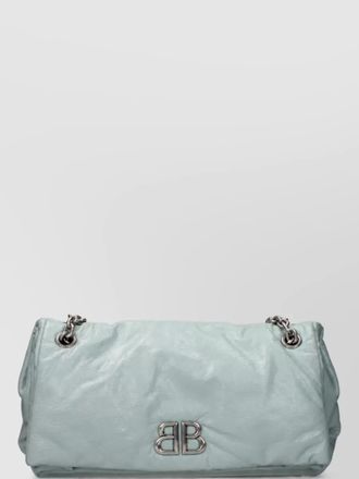 Balenciaga monaco leather clutch bag