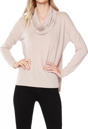 bobi Draped Neck Top In Sandy