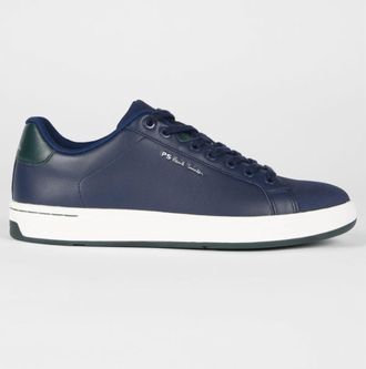Paul Smith Mens Leather Albany Sneakers In Navy