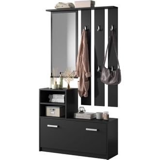 Selsey Selsey Yesfir - Juego de recibidor - con espejo - negro - moderno