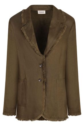 P.A.R.O.S.H. Womens Beach Linen Jacket - Dark Green - Size Large