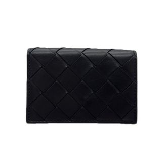 Bottega Veneta Black Blue Intrecciato Wallet (Tri-Fold) (Pre-Owned)