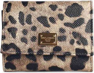 Dolce & Gabbana Dauphine Leopard Leather Portafolgio