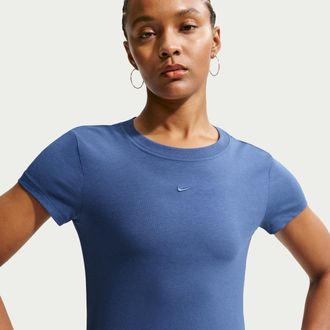 Nike Womens Nike Sportswear Chill Knit T-Shirt in Blue | FV5508-461