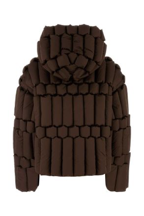 RAXXY Womens Quilted Down Jacket Brown Polyester