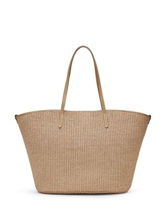 Brunello Cucinelli woven tote bag - women - Polyester/Cotton - OS - Brown
