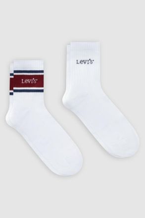 Levi's Mid Cut Socks 2 Pack - Hombre - 39 - Multi Colour / White/Red/Blue