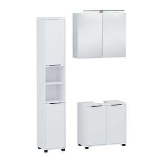 Vicco Juego De Muebles De Ba&ntilde;o De 3 Piezas Alina, Blanco, 3 Partes, Vicco