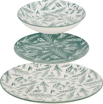 Atmosphera Servizio Da Tavola Agathe 12 Pezzi Verde D26,5xp2,4cm - Atmosphera Cr&eacute;ateur DInt&eacute;rieur