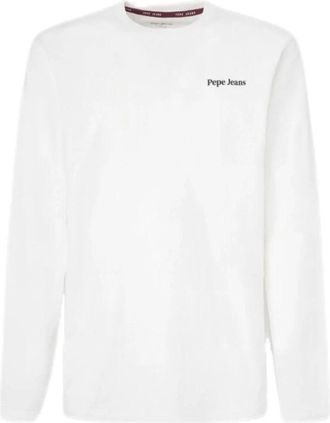 Pepe Jeans London Moderne longsleeve T-shirt - Heren - Longsleeves - Wit - S - Katoen - Tops