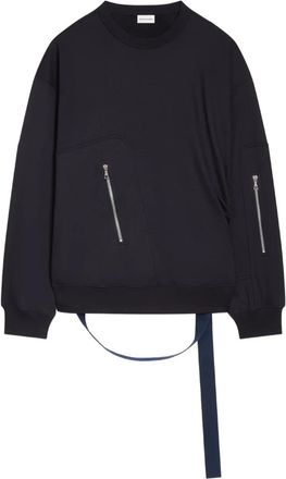 Dries Van Noten Felpa con tasca e zip - Nero