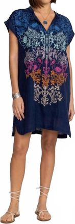 Johnny Was Mishti Floral Embroidered Dress In Blue Night