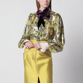 Valentino Shirt in lurex with Apr&egrave;s LHiver Poppies print