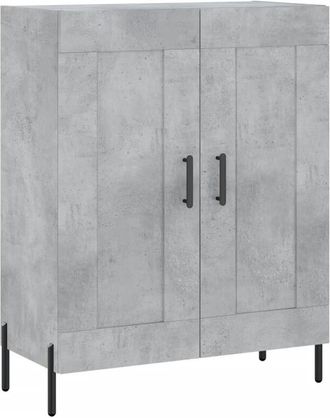 vidaXL Aparador de madera de ingeniería gris hormigón 69,5x34x90 cm vidaXL