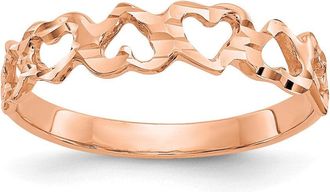 Diamond2Deal 14K Rose Gold Heart Ring