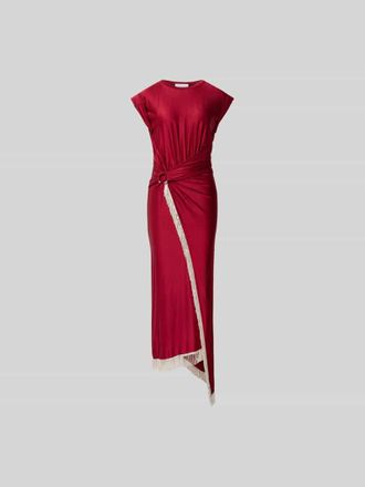 Paco Rabanne Maxikleid mit Raffungen in Bordeaux, Gr&ouml;&szlig;e L/XL