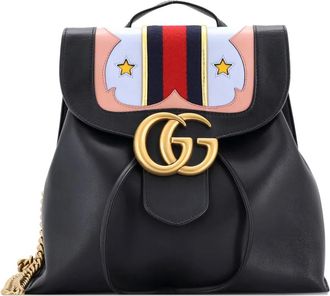 Gucci Web Heart GG Marmont Leather backpack - Zwart