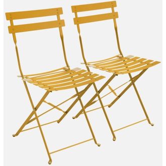 Sweeek Set 2 sedie da giardino bistrot pieghevole in metallo