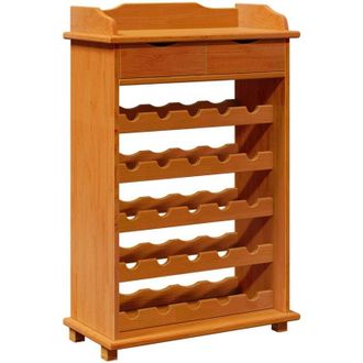 vidaXL Wine Rack Brown 90 x 60 x 30 cm Solid Pine Wood Vidaxl