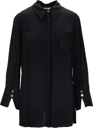 Elisabetta Franchi Dames, Blouses & Shirts, Zwart, Maat: XL Viscose