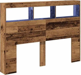 vidaXL Cabecero de cama con led madera vieja 140x17x102 cm Vidaxl