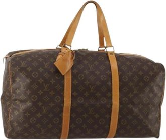 Louis Vuitton Pre-owned Sac Souple 55 Boston Bag - Dames - Vintage Weekendtas - Bruin - ONE Size - Leer - Vintage