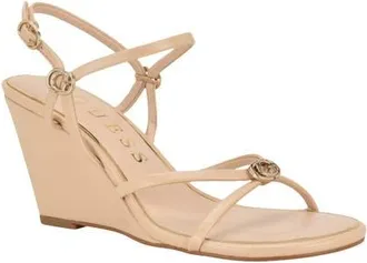 Guess Devve Slingback Wedge Sandal in Medium Natural at Nordstrom, Size 8.5
