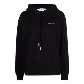 Off-white (WMNS) Off-White Diag Regular Hoodie Black White OWBB032C99JER0011001