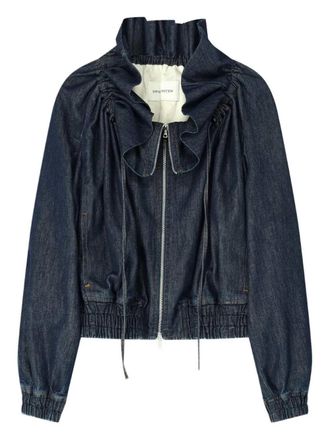 Dries Van Noten Jeansjacke mit R&uuml;schen