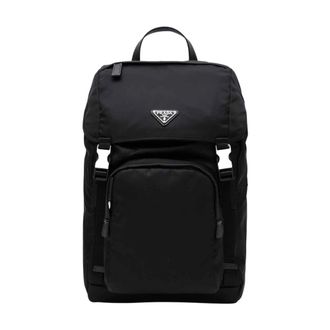 Prada Zaino Rugzak - Heren - Rugzakken - Zwart - ONE Size - Leer - Tassen