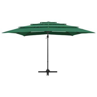 Berkfield Home Harmful 4-Tier Parasol with Aluminium Pole Green 250x250 cm