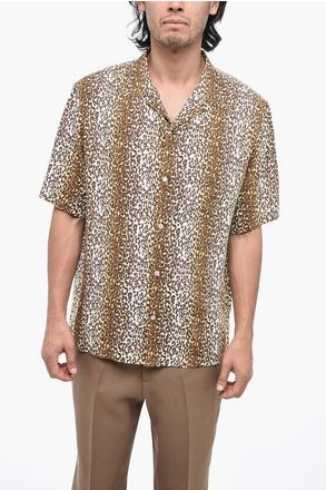 Celine HAWAIIAN Short Sleeve Shirt with Animal Pattern size 40