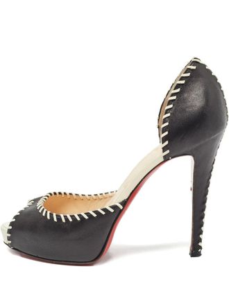 Christian Louboutin 120mm leather heeled pumps - women - Leather/Leather/Leather - 37.5 - Black