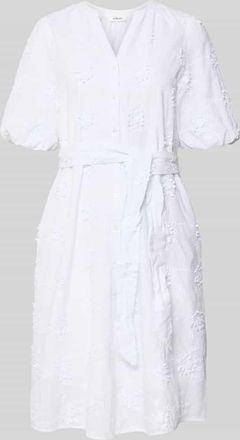 s.Oliver Red Label Regular Fit Tunikakleid mit Ballon&auml;rmeln in Weiss, Gr&ouml;&szlig;e 42