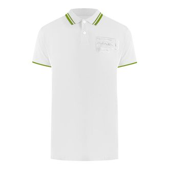 Plein Sport Korte Mouw Kraag Rekbare Logo Poloshirt in Wit