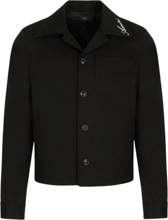 Amiri Script Collar Jacket - Heren - Zomerjassen - Zwart - L - Jassen