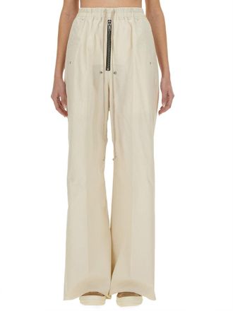 Rick Owens Wide Leg Cotton Trousers - Ivory
