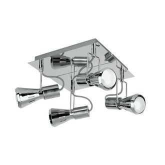 Netlighting SPOT 4 Light Adjustable Spotlight Clusters Chrome 24x24x15cm in Silver | Size: 24 x 24 x 15 cm