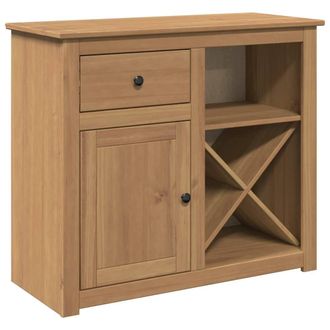 Berkfield Home Sideboard with Drawer Panama 93x40x80 cm Solid Wood Pine in Brown | Size: 93 x 40 x 80 cm